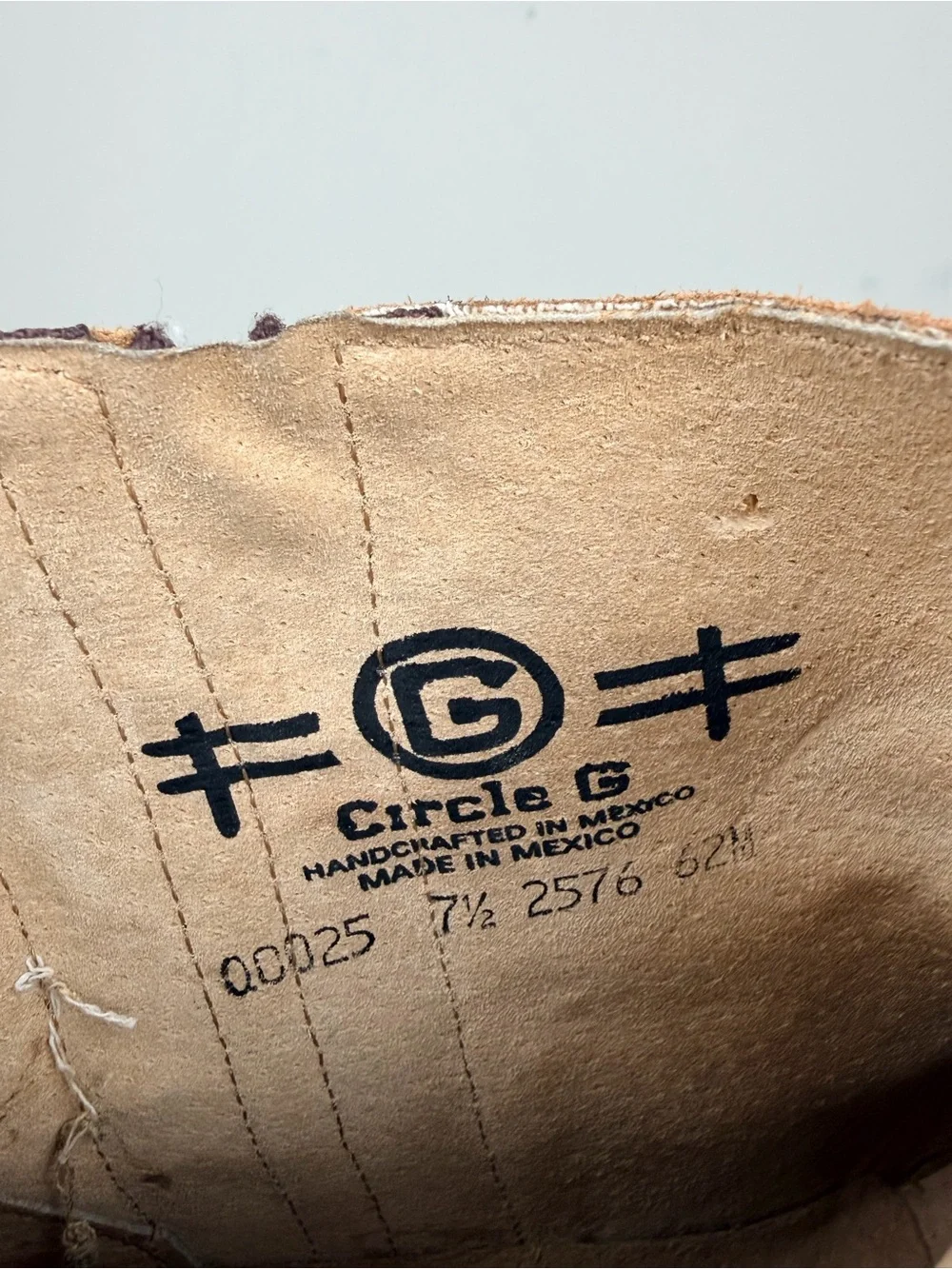 Circle G Burnished Distressed Leather Ankle Boots Sz 7.5 Western Double‎ Zip